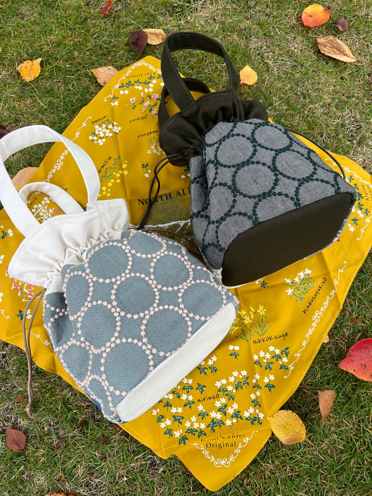 Patchwork Drawstring Bucket Bag