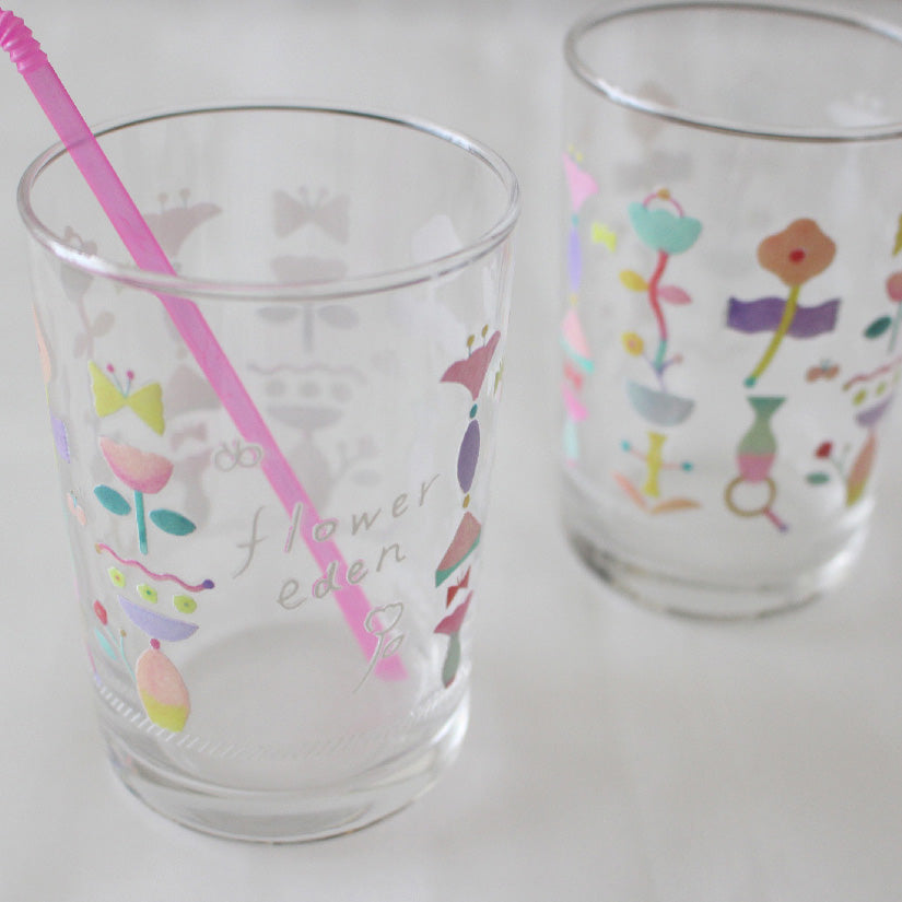 flower eden glass cup