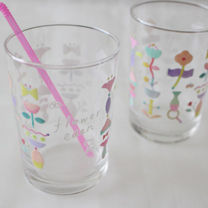 flower eden glass cup