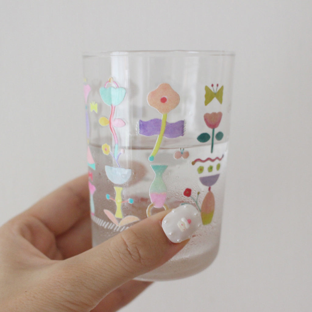 flower eden glass cup