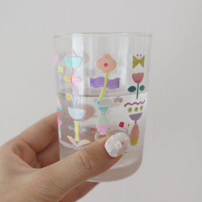 flower eden glass cup