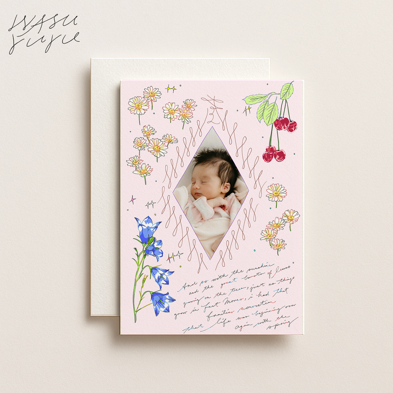 Pink Floral Portrait Frame