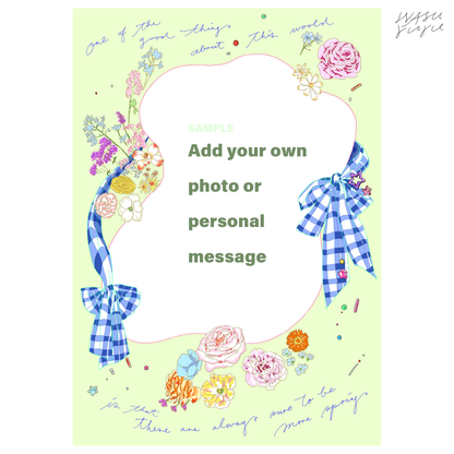 Spring Floral Portrait Frame A5 | Hand Drawn Illustration (Digital Download) Template