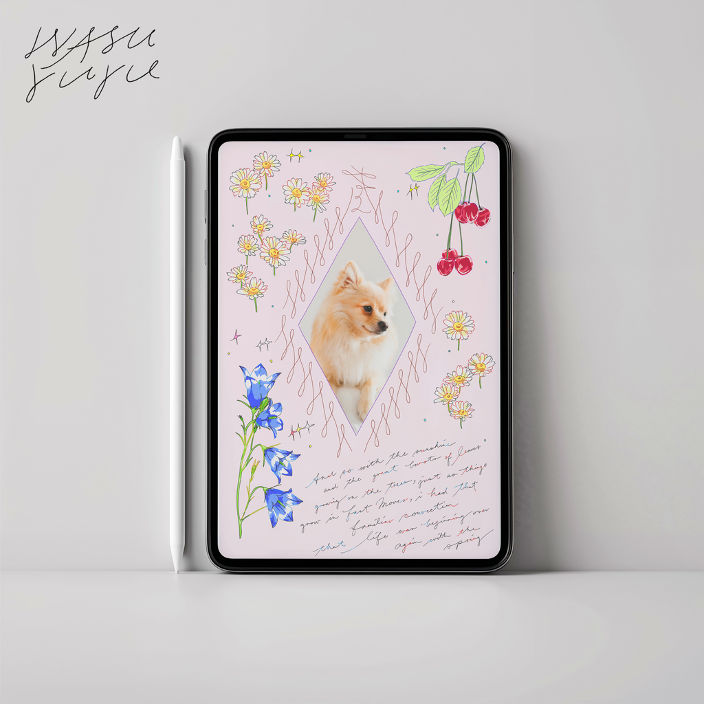 Pink Floral Portrait Frame