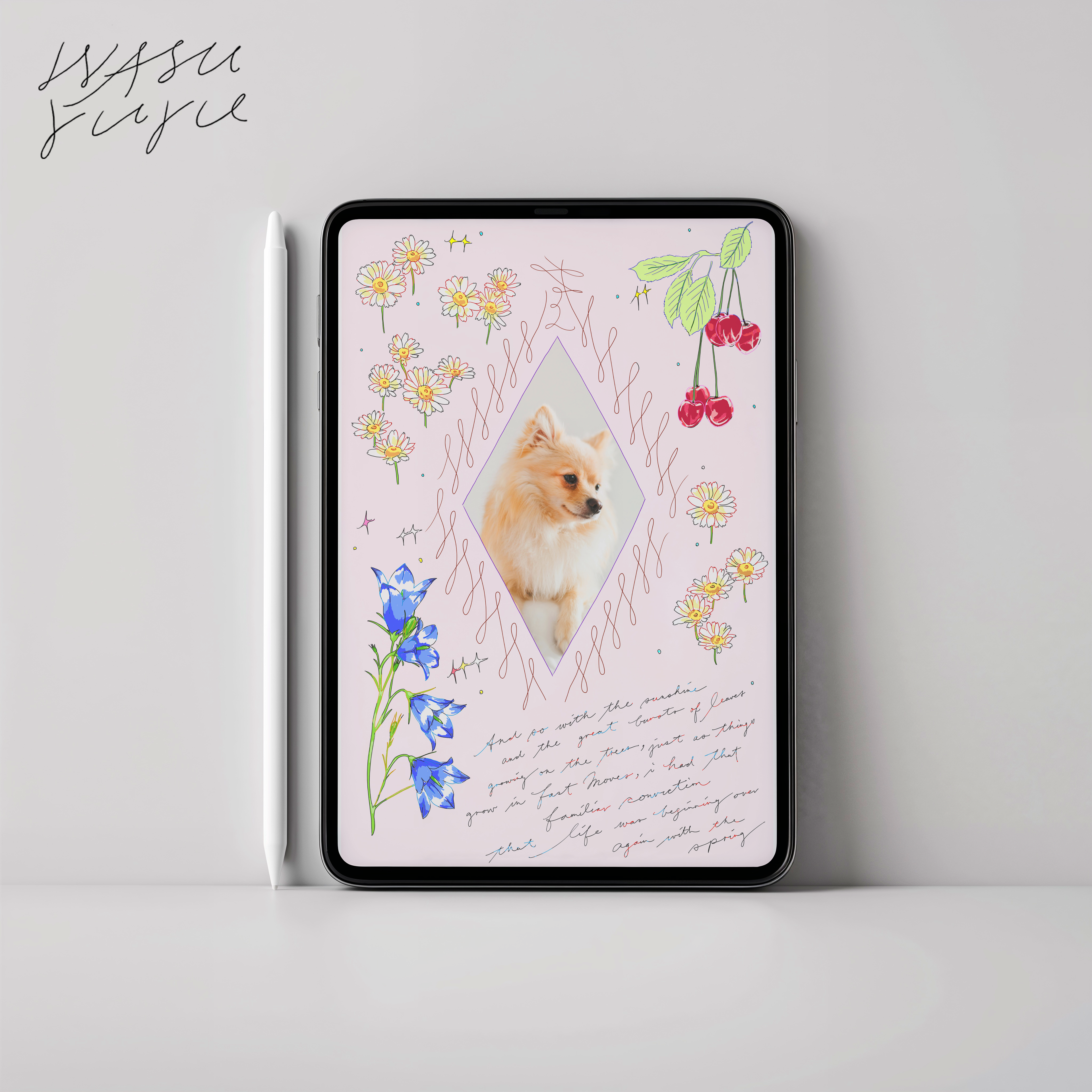 Pink Floral Portrait Frame