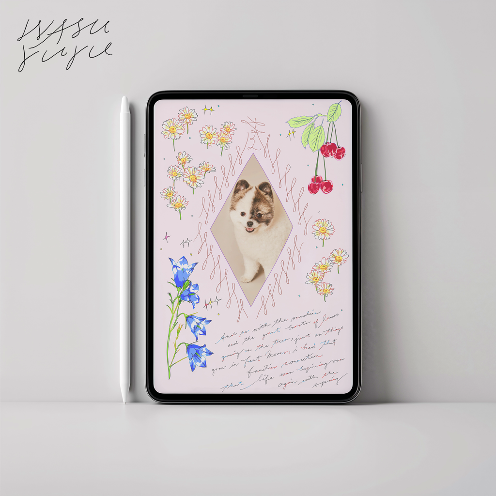 Pink Floral Portrait Frame